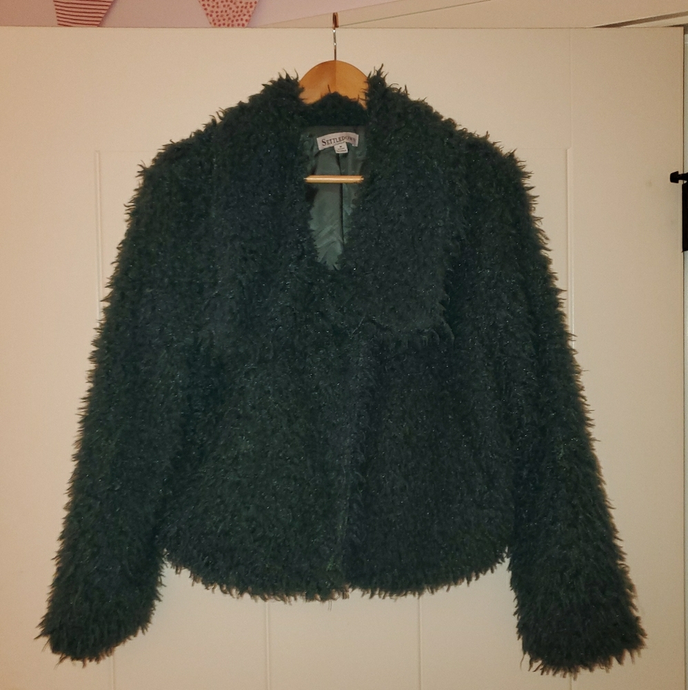 Green teddy coat